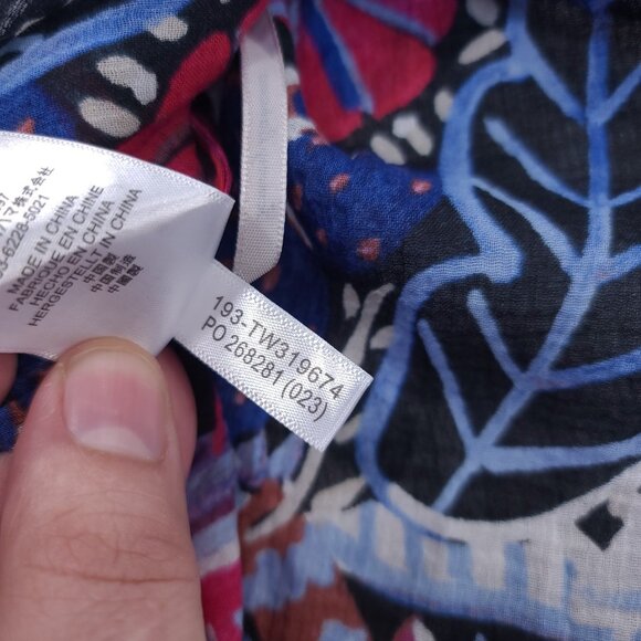 Tommy Bahama Shirt Womens Large Cactus To Clouds 3/4Sleeve Pullover Sheer Top - Picture 8 of 8